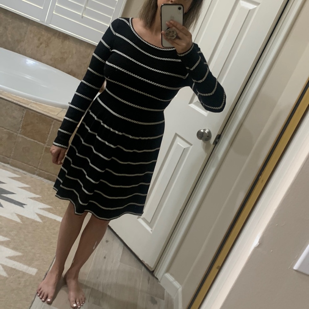Eliza J black and white knit dress SZ XS